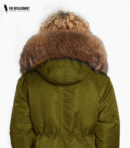 Raccoon Fur Trim Replacement Collar (Khaki)